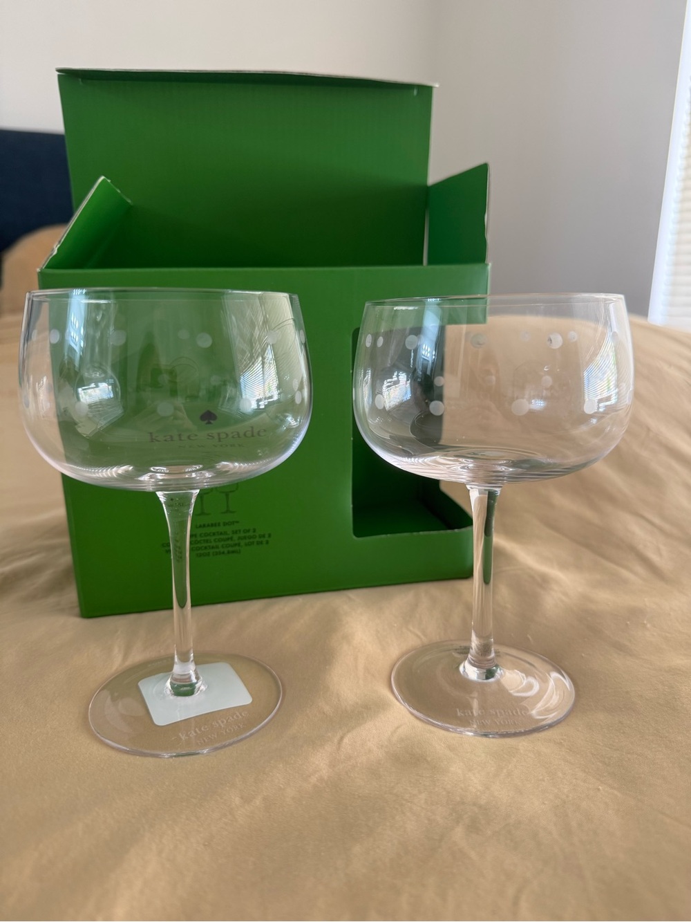 kate spade Clear Polka Dot Coupe Glasses (Set of 2)